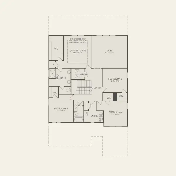 2D floor plan layout for the Scarlett by Pulte Homes in Waypointe, Port Orange, FL (Image 5).