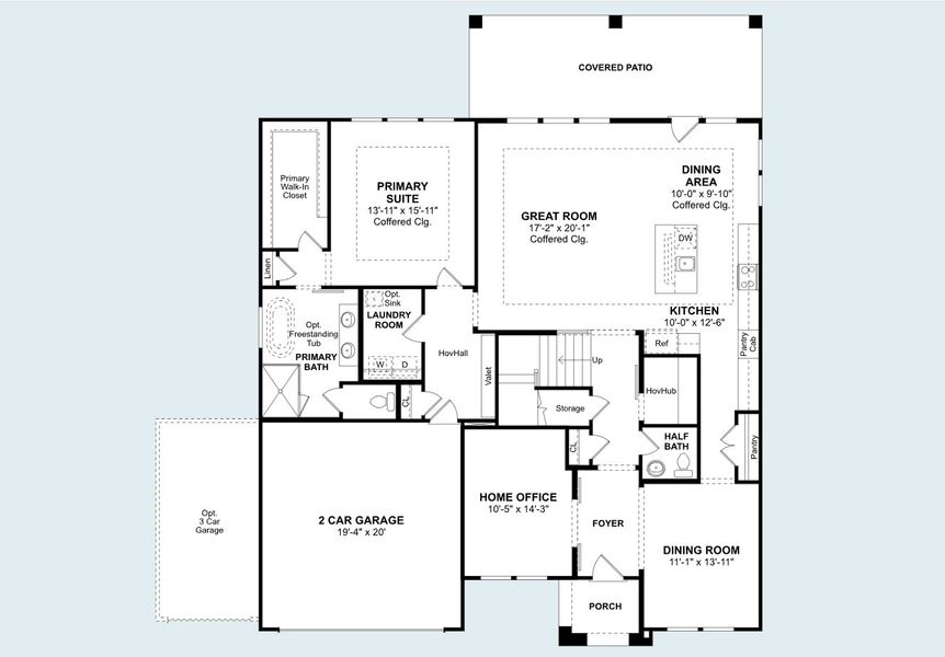 2D floor plan layout for the Malmo by K. Hovnanian® Homes in Kreymer at the Park, Wylie, TX (Image 19). 2D floor plan layout for the Malmo by K. Hovnanian® Homes in Kreymer at the Park, Wylie, TX (Image 19).