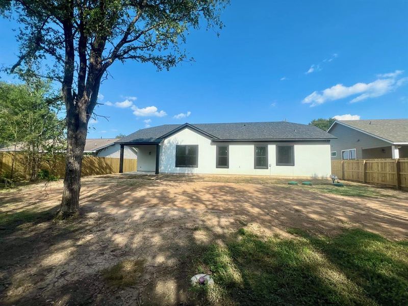 Back of house and backyard