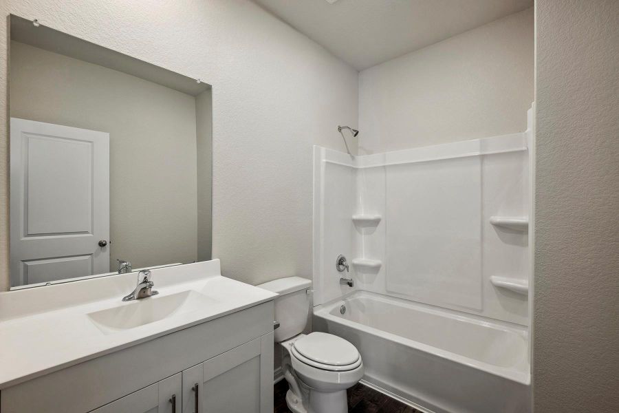 Secondary Bathroom comes with a shower and tub combo Secondary Bathroom comes with a shower and tub combo