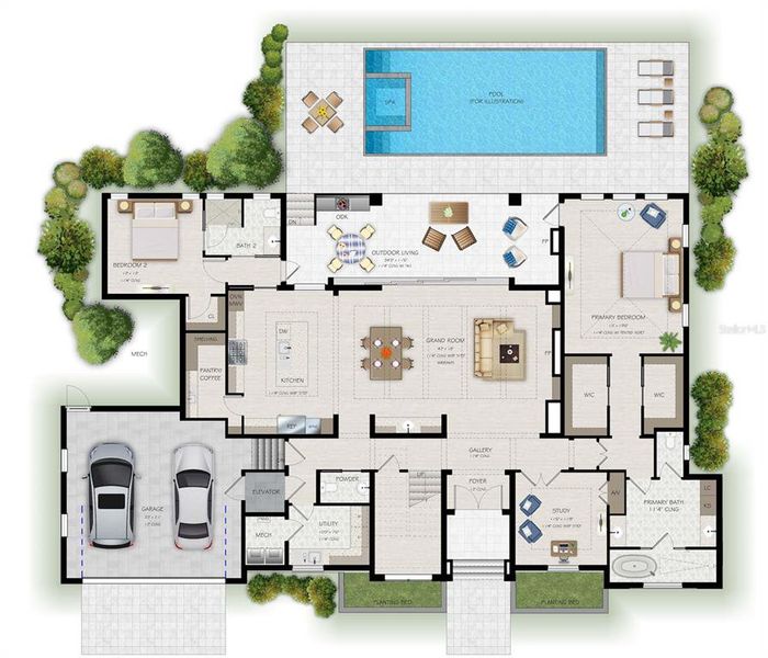 2D floor plan layout of this home in , Sarasota, FL (Image 3).
