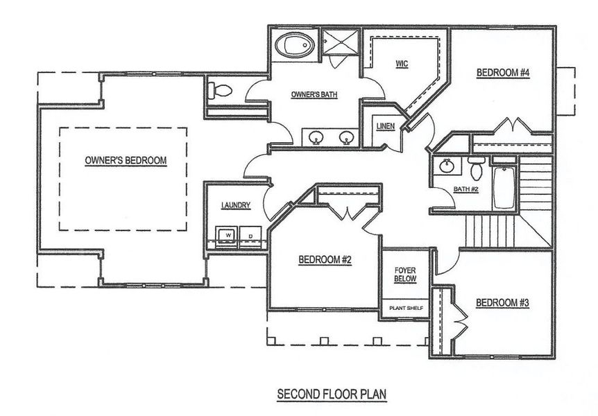 2D floor plan layout for the Briarwood by Kerley Family Homes in Carter Grove, Cartersville, GA (Image 4).