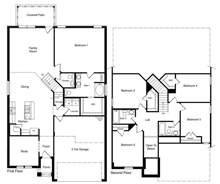 2D floor plan layout of this home in Overlook West, Wolfforth, TX (Image 5).