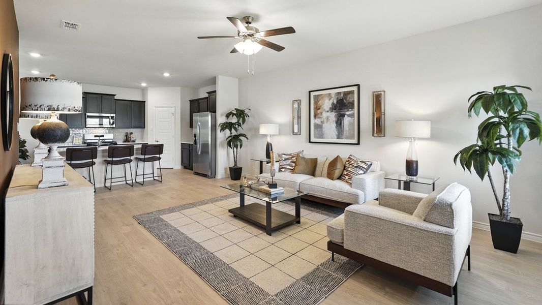 Representative furnished interior of a home built from the Ryker by D.R. Horton in Silverado, Aubrey (Image 4). Representative furnished interior of a home built from the Ryker by D.R. Horton in Silverado, Aubrey (Image 4).
