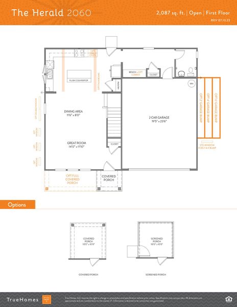 2D floor plan layout for the Eden by True Homes in Hidden Lakes, Statesville, NC (Image 3).