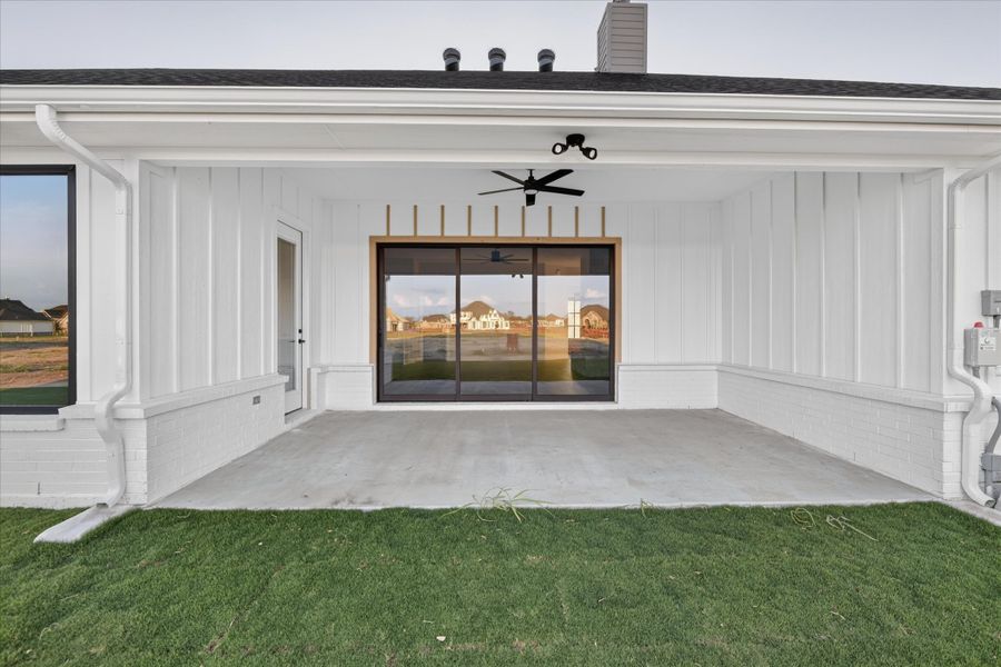 Front exterior of a new home in Paloma Ranches, Justin, TX, highlighting curb appeal (Image 23).