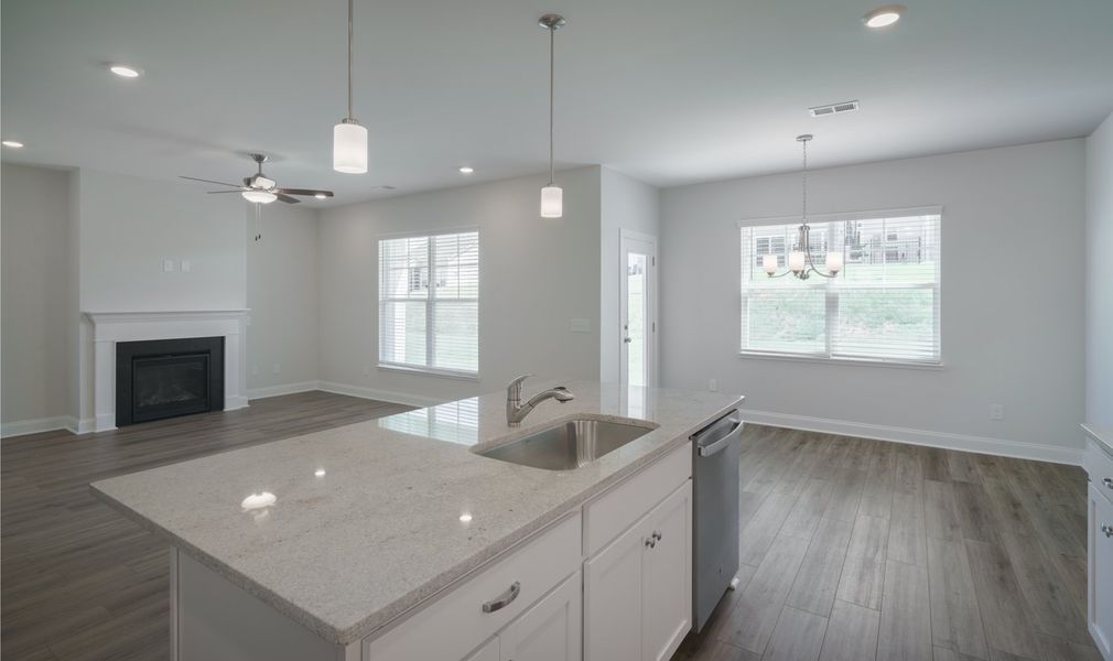 Representative furnished interior of a home built from the The McKee by Cothran Homes in Holly Ridge, Greenville (Image 9). Representative furnished interior of a home built from the The McKee by Cothran Homes in Holly Ridge, Greenville (Image 9).