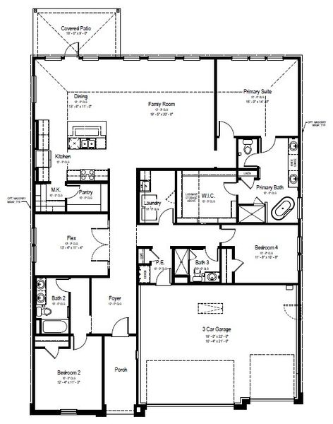 2D floor plan layout for the Emory Peak View by View Homes in Weltner Farms 60’s, New Braunfels, TX (Image 7).