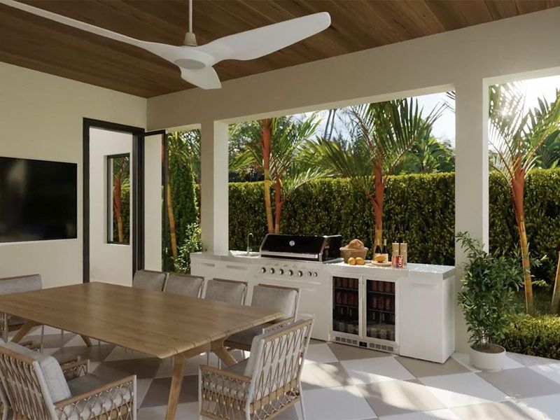 Out Door kitchen, gas grill, ice maker, sink refrigerator