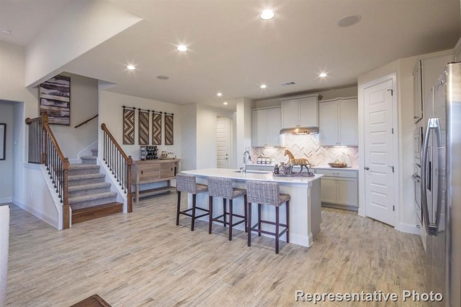 Representative furnished interior of a home built from the Oaks 2512 by Brohn Homes in Oaks at San Gabriel, Georgetown (Image 7).