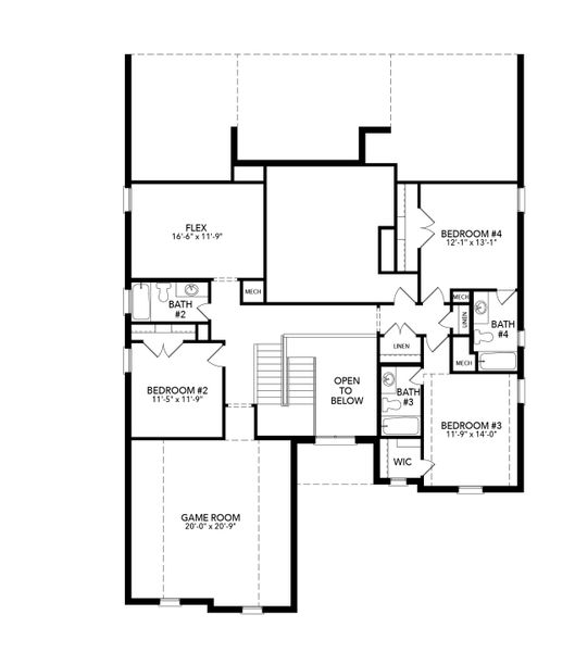 2D floor plan layout for the Llano by Sandlin Homes in Settler's Glen, New Fairview, TX (Image 4). 2D floor plan layout for the Llano by Sandlin Homes in Settler's Glen, New Fairview, TX (Image 4).