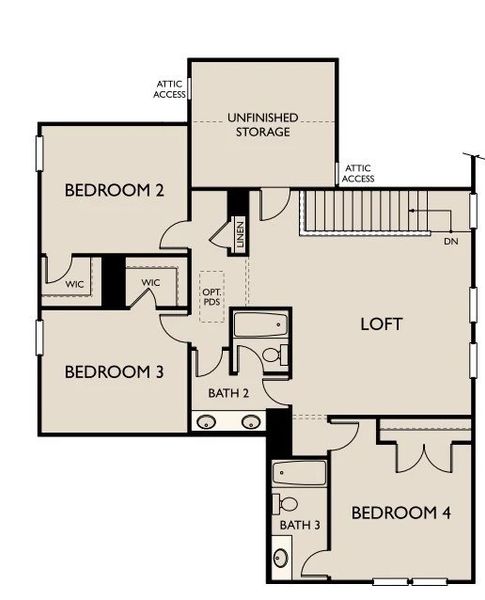 2D floor plan layout of this home in Willow Landing, Mount Juliet, TN (Image 3).