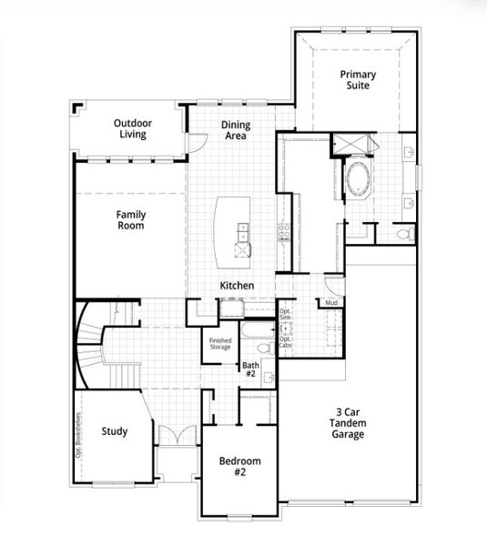 2D floor plan layout for the 220 Plan by Highland Homes in Harvest Green, Richmond, TX (Image 4). 2D floor plan layout for the 220 Plan by Highland Homes in Harvest Green, Richmond, TX (Image 4).