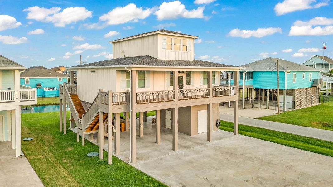 Exterior details and patio area of a home in , Crystal Beach (Image 28). Exterior details and patio area of a home in , Crystal Beach (Image 28).