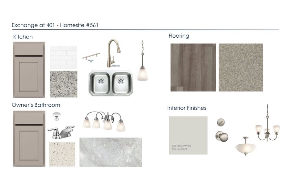 Sample of building materials used in homes in Exchange at 401, Raleigh (Image 17).