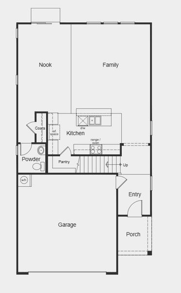 2D floor plan layout for the Plan 2328 by KB Home in Jade Creek, Chapel Hill, NC (Image 4). 2D floor plan layout for the Plan 2328 by KB Home in Jade Creek, Chapel Hill, NC (Image 4).