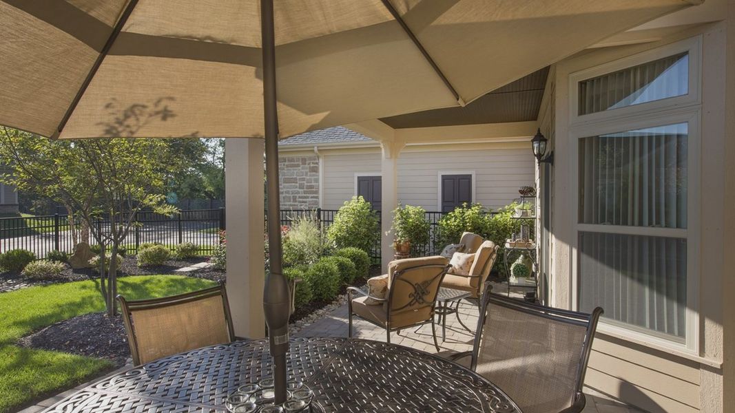 Representative exterior details of a home built from the Portico + by Perfection Builders in The Courtyards at Oakland Hills, Louisville (Image 9).