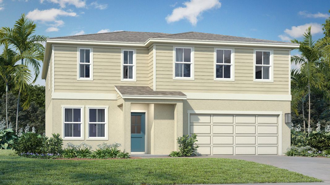 Representative exterior photo of a completed home built from the Highbourne by DRB Homes in Willowbrook North, Winter Haven, FL (Image 21). Representative exterior photo of a completed home built from the Highbourne by DRB Homes in Willowbrook North, Winter Haven, FL (Image 21).