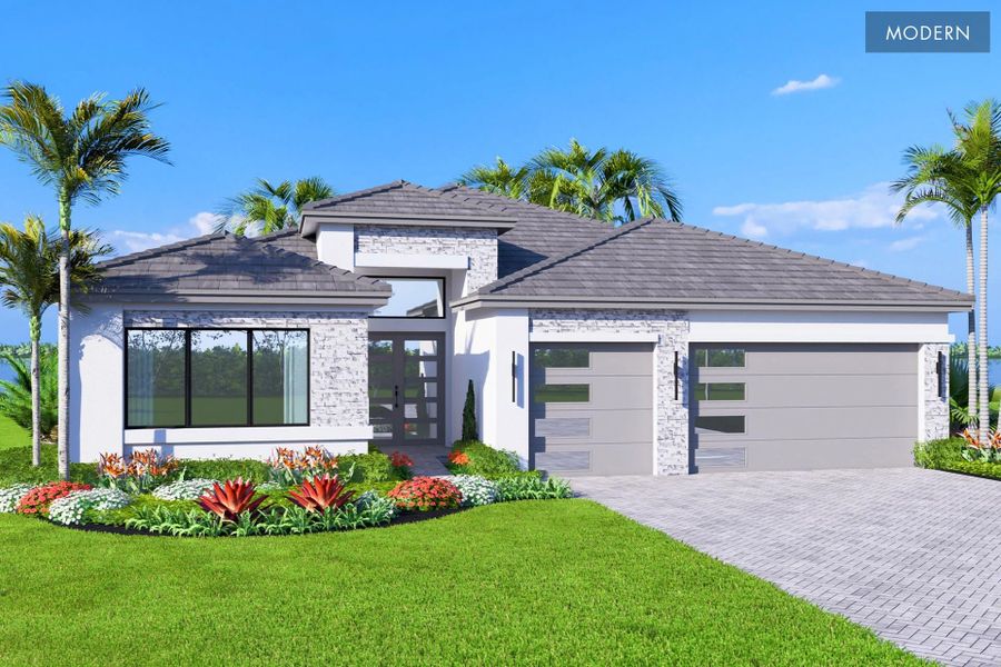 Representative exterior photo of a completed home built from the Madison II by GL Homes in Valencia Vista at Riverland, Port St. Lucie, FL (Image 14). Representative exterior photo of a completed home built from the Madison II by GL Homes in Valencia Vista at Riverland, Port St. Lucie, FL (Image 14).