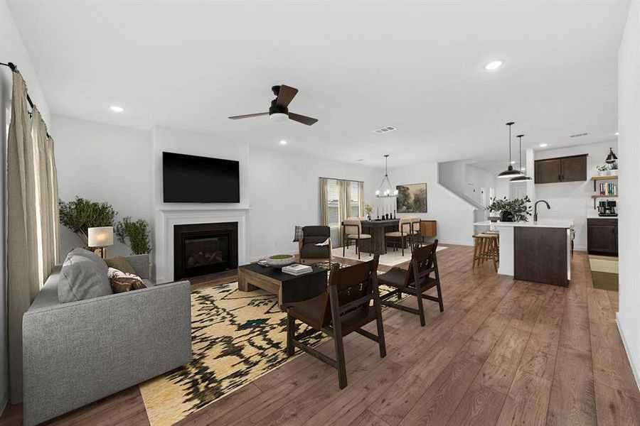 Furnished interior view inside a new home in Aspire at Noble Ridge, Howe (Image 7). Furnished interior view inside a new home in Aspire at Noble Ridge, Howe (Image 7).