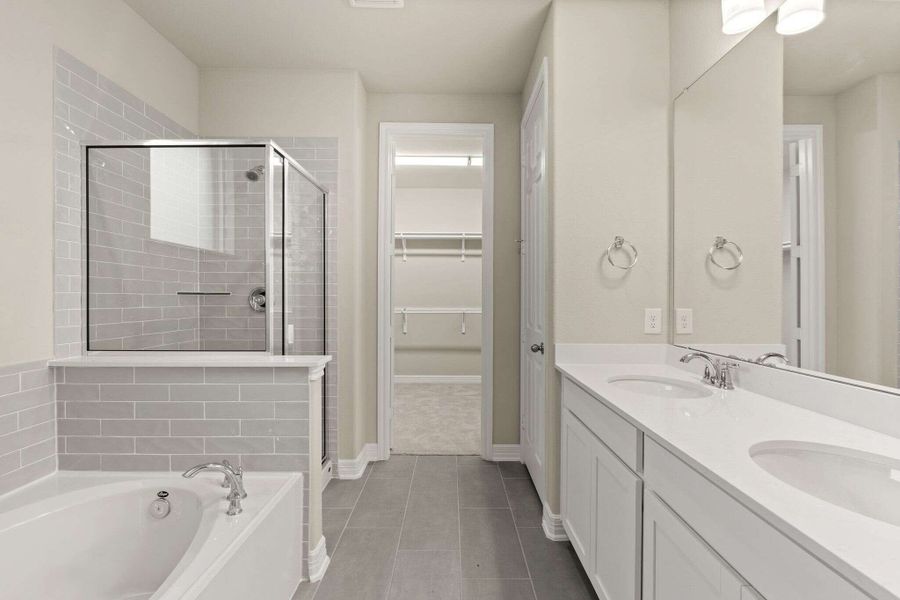 Primary bath. Note: Sample product photo - actual exterior and interior selections may vary by homesite