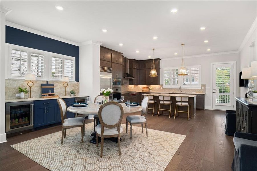 Furnished interior view inside a new home in Manning on the Square, Alpharetta (Image 9).