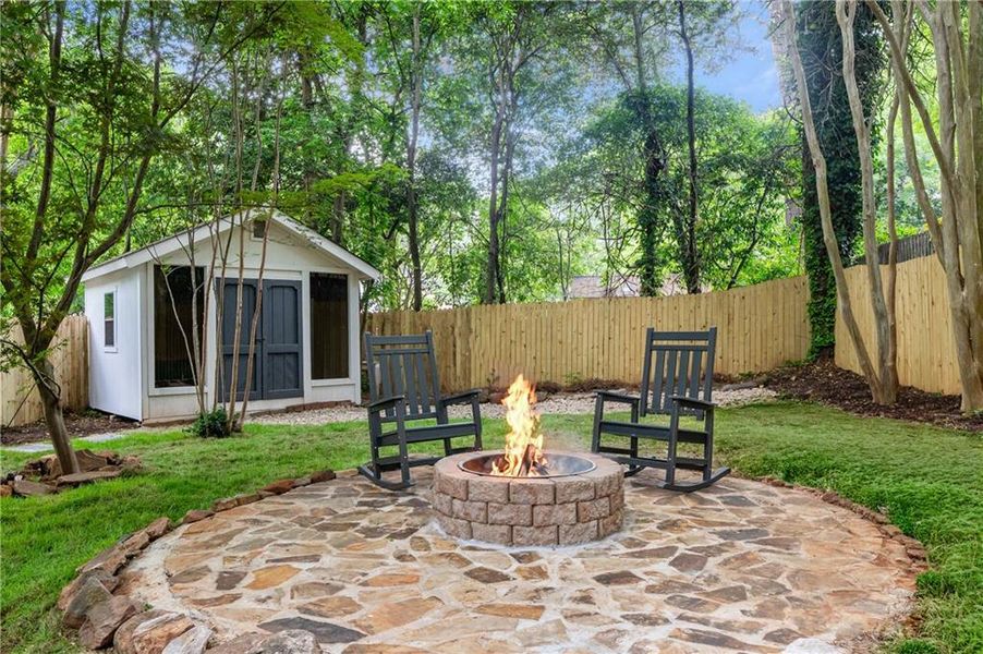 Exterior details and patio area of a home in , Atlanta (Image 32).