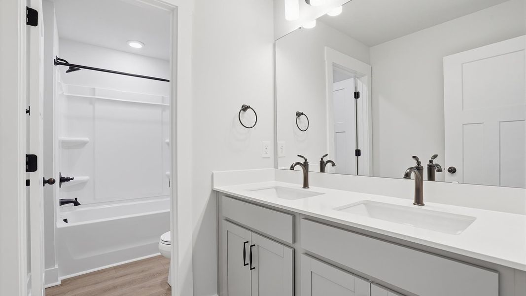 Well-appointed full bath with high standards of craftsmanship and everyday function in Anderson, SC