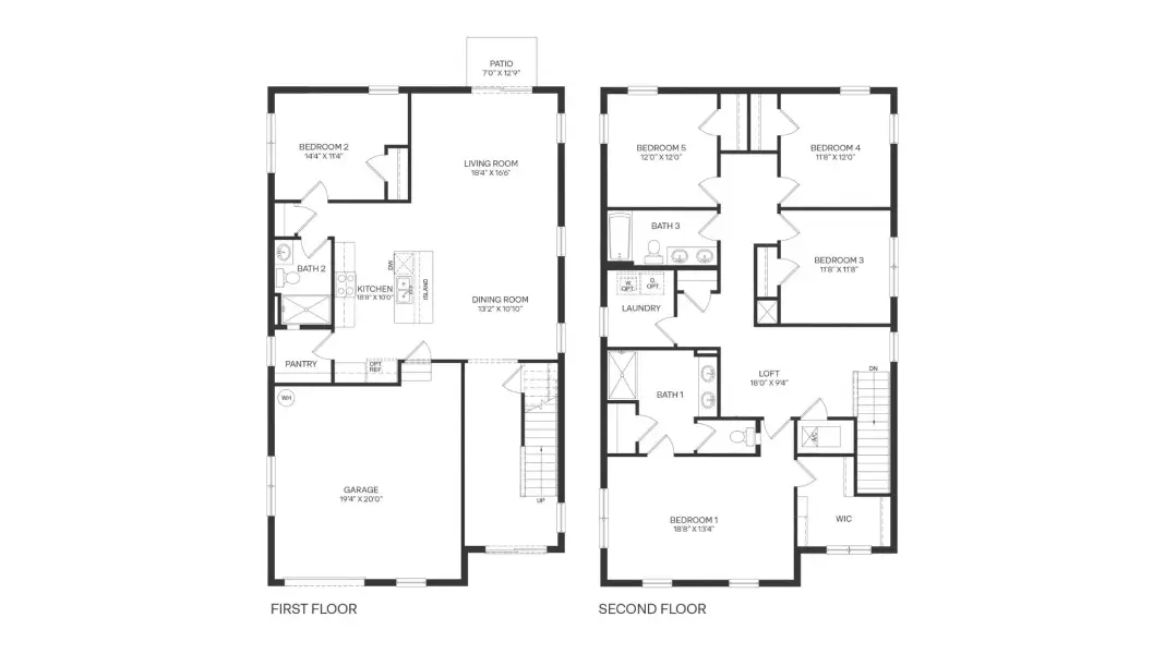 2D floor plan layout for the Robie by D.R. Horton in Pinellas County Spot Lots, Pinellas Park, FL (Image 3). 2D floor plan layout for the Robie by D.R. Horton in Pinellas County Spot Lots, Pinellas Park, FL (Image 3).