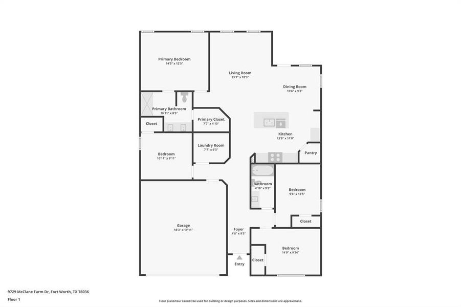 2D floor plan layout of this home in , Fort Worth, TX (Image 5). 2D floor plan layout of this home in , Fort Worth, TX (Image 5).