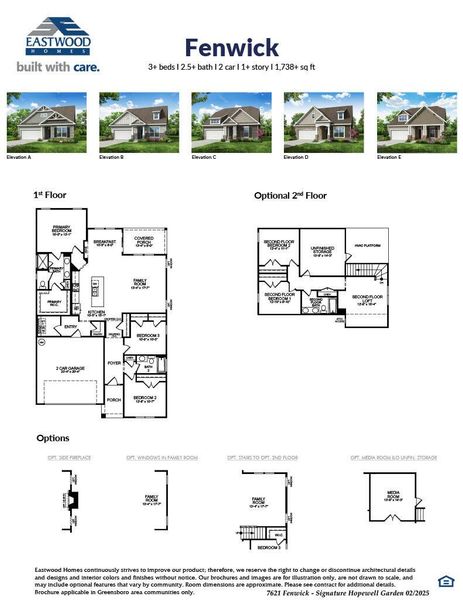 2D floor plan layout of this home in Hopewell Garden, Winston-Salem, NC (Image 3).