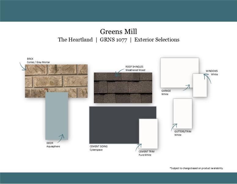 Sample of building materials used in homes in The Landing at Greens Mill, Columbia (Image 33). Sample of building materials used in homes in The Landing at Greens Mill, Columbia (Image 33).