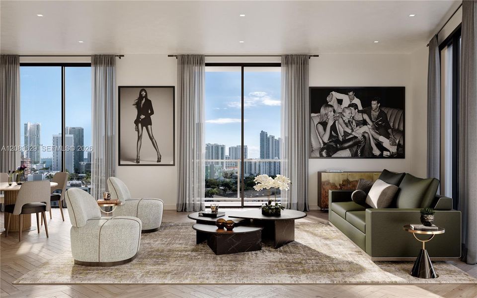 Furnished interior view inside a new home in , Miami (Image 4).
