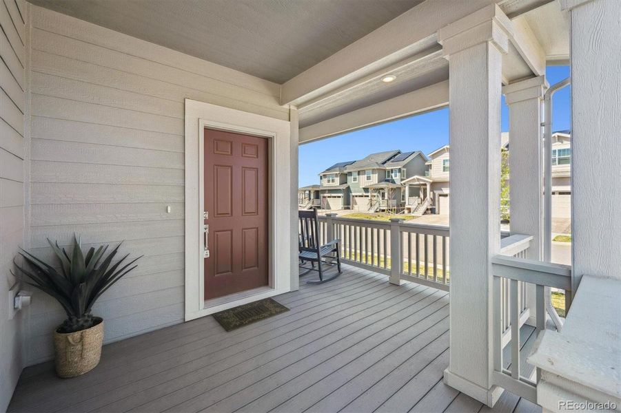 Exterior details and patio area of a home in Parkdale: Paired Homes, Erie (Image 3).