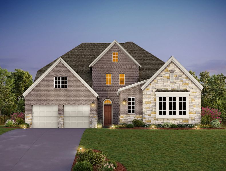 Representative exterior photo of a completed home built from the Hasley by Ashton Woods in The Estates at La Cima, San Marcos, TX (Image 19).