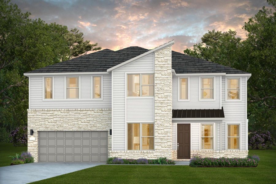 Representative exterior photo of a completed home built from the Oglesby by Pulte Homes in Davis Ranch, San Antonio, TX (Image 9). Representative exterior photo of a completed home built from the Oglesby by Pulte Homes in Davis Ranch, San Antonio, TX (Image 9).