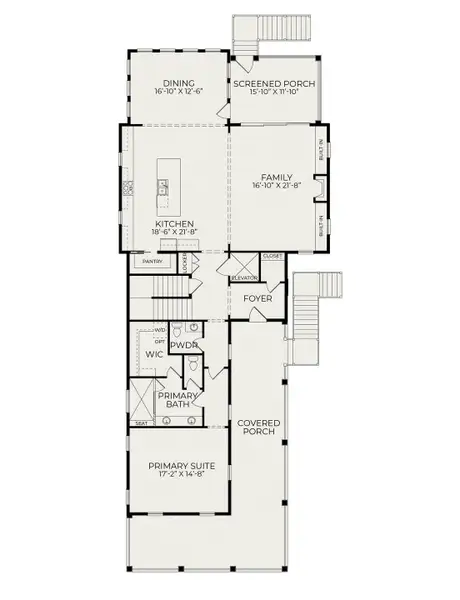 2D floor plan layout of this home in Beau Coast, Beaufort, NC (Image 2).