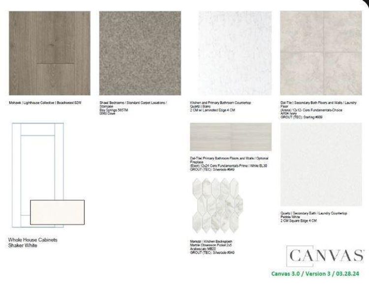 Design Selections.  Home is under construction and selections are subject to change.