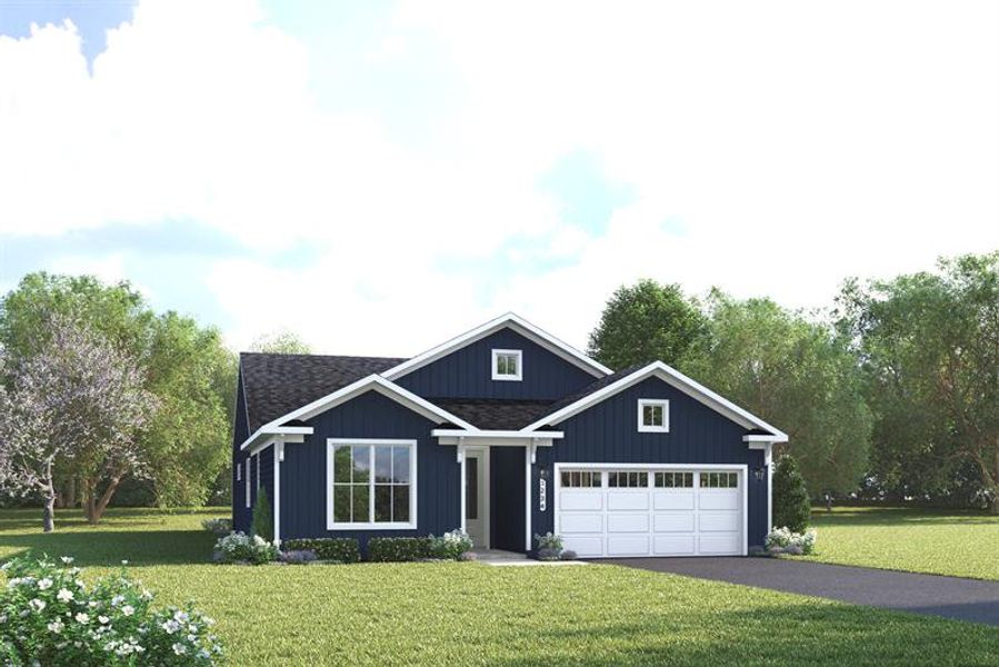 Front exterior of a new home in Seminole Palms Single-Family Homes, Palm Coast, FL, highlighting curb appeal (Image 1). Front exterior of a new home in Seminole Palms Single-Family Homes, Palm Coast, FL, highlighting curb appeal (Image 1).