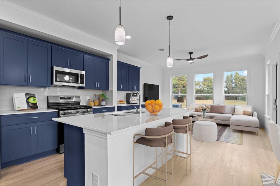 The casual dining has beautiful, amazing wall of windows!  Notice how the gorgeous luxury large plank wood vinyl floors flow so gently in each of the areas!