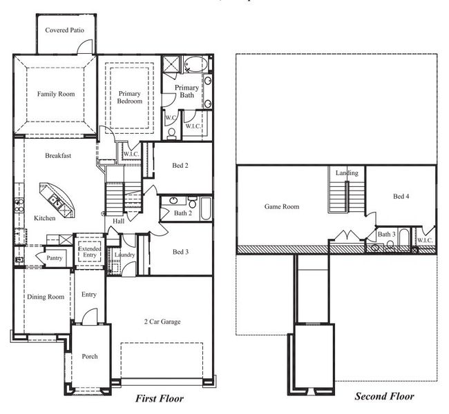 2D floor plan layout of this home in The Enclave at Potranco Oaks, Castroville, TX (Image 6).
