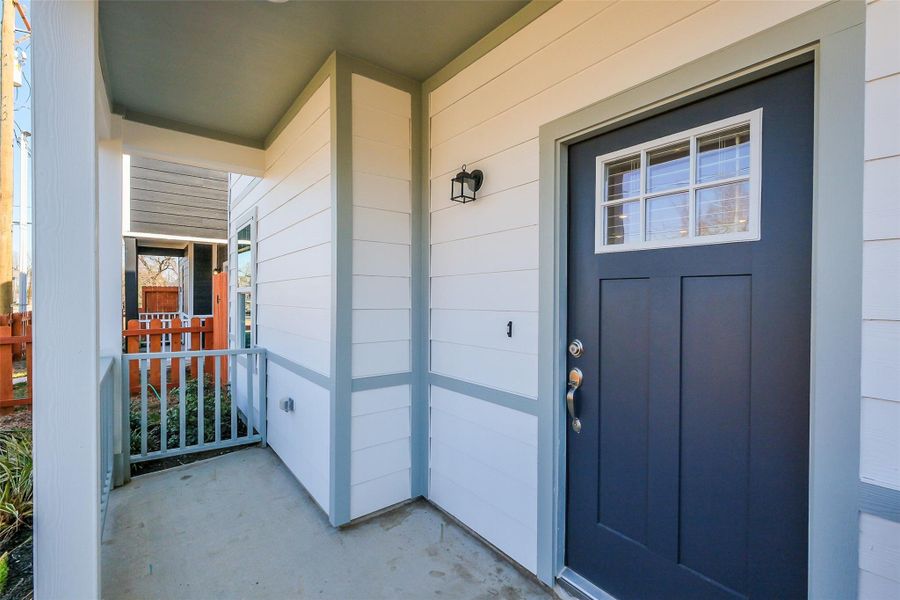 Exterior details and patio area of a home in , Houston (Image 24).