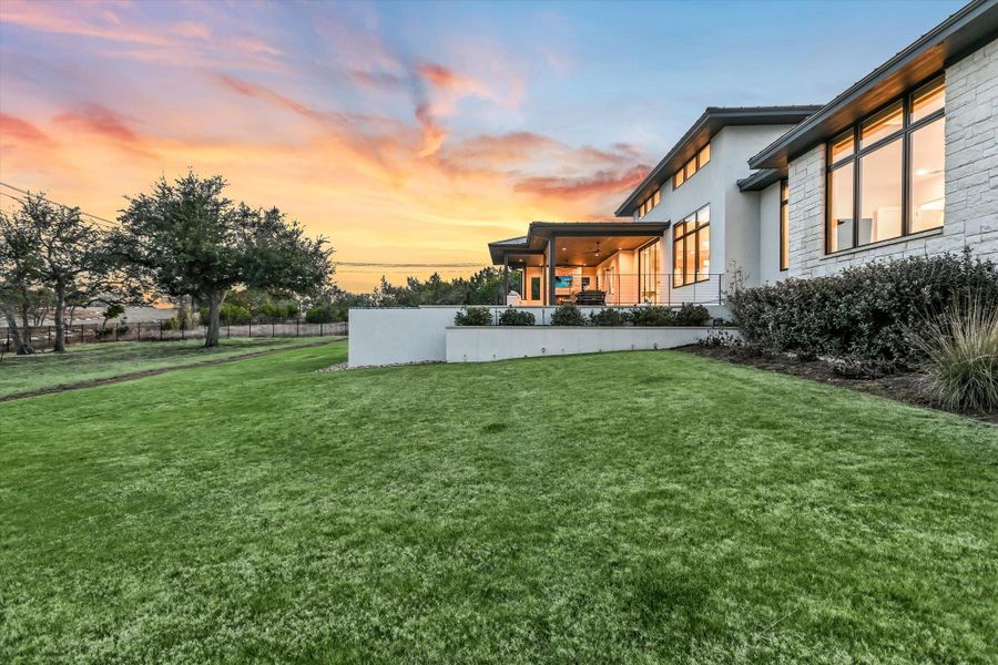 Yard at dusk with a patio Yard at dusk with a patio