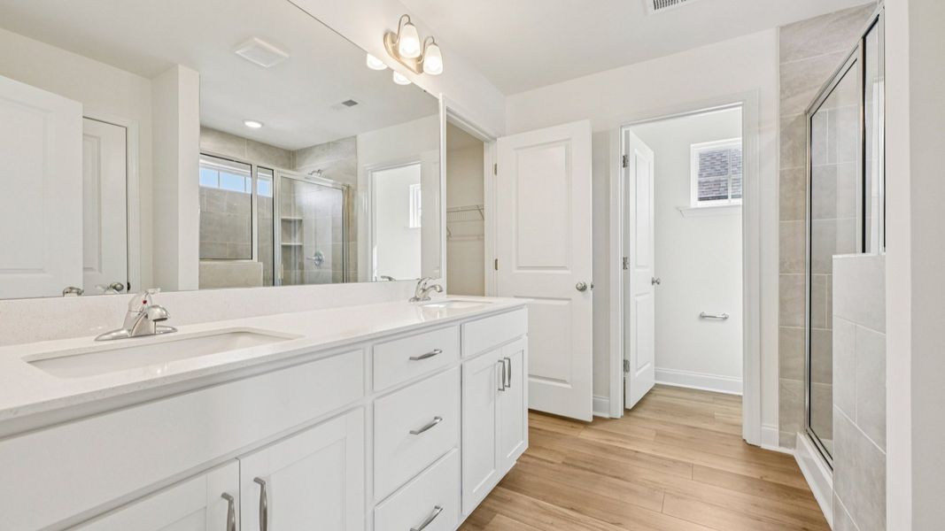 Representative furnished interior of a home built from the Merlot by DRB Homes in Station Pointe, Angier (Image 18).