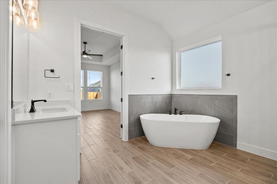 Furnished interior view inside a new home in Village at Three Oaks, Seguin (Image 13). Furnished interior view inside a new home in Village at Three Oaks, Seguin (Image 13).