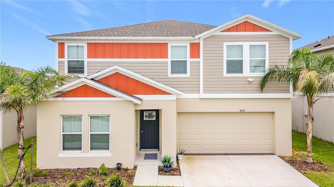 Front exterior of a new home in Lawson Dunes, Haines City, FL, highlighting curb appeal (Image 28).
