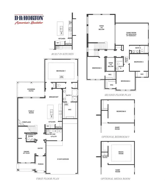 2D floor plan layout of this home in Westland Ranch 60' Homesites, League City, TX (Image 2).