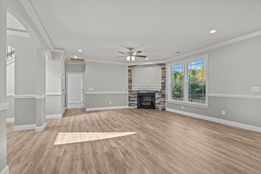 Representative unfurnished interior of a home built from the Enory by Enchanted Homes in Guadalupe Heights, Seguin (Image 31).
