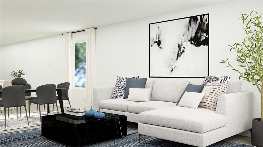 Living room featuring hardwood / wood-style floors