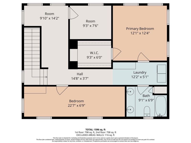 Secondary Bedroom can be divided into 2 bedrooms